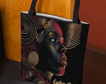 Personalized Tote Bag For African American Women, Black Queen African Women Bag, Religious Mother&#39;s Day Gift Bag ID-0408-ZOGQ
