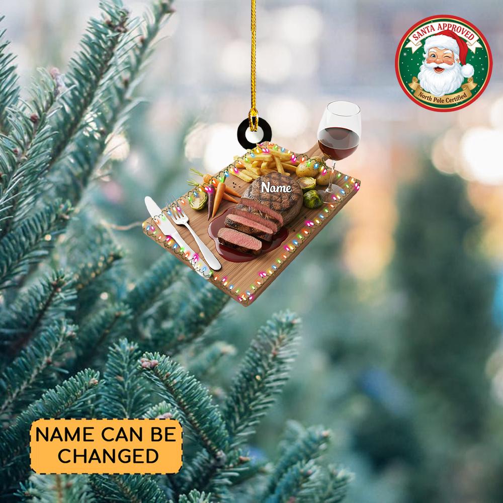 Discover Personalized Beef Steak Christmas Ornament, Beefsteak Ornament, Cooking Ornament Gift, Meat Store Ornament, Butcher Shop Ornament