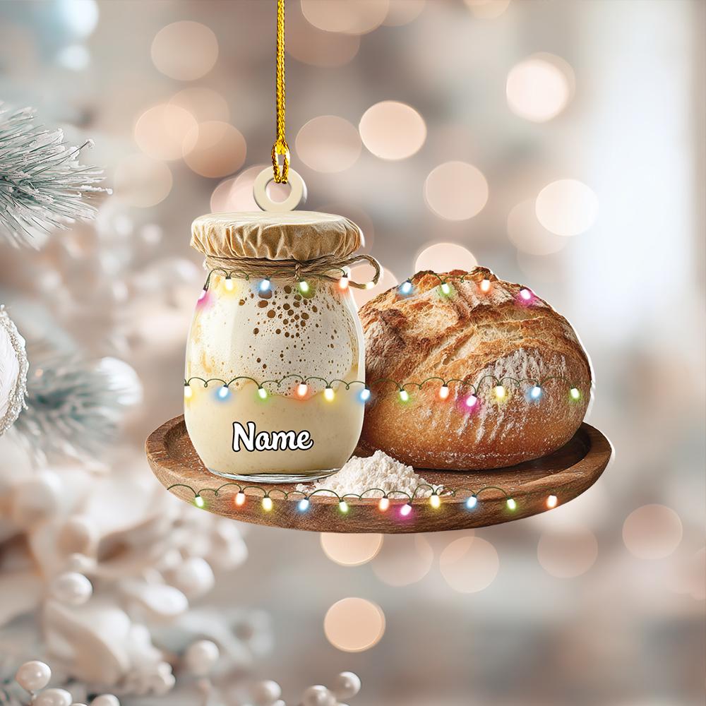 Discover Personalized Sourdough Starter Christmas Ornament, Sourdough Bread Ornament, Bakery Holiday Decor, Bread baker Xmas Gift