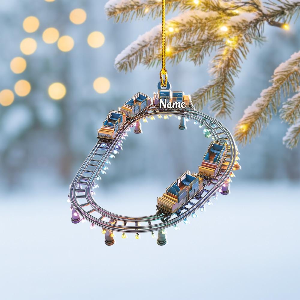 Discover Personalized Roller Coaster Christmas Ornament, Roller Coaster Ornament, Amusement Park Arcade Centre Decor, Playground Ornament