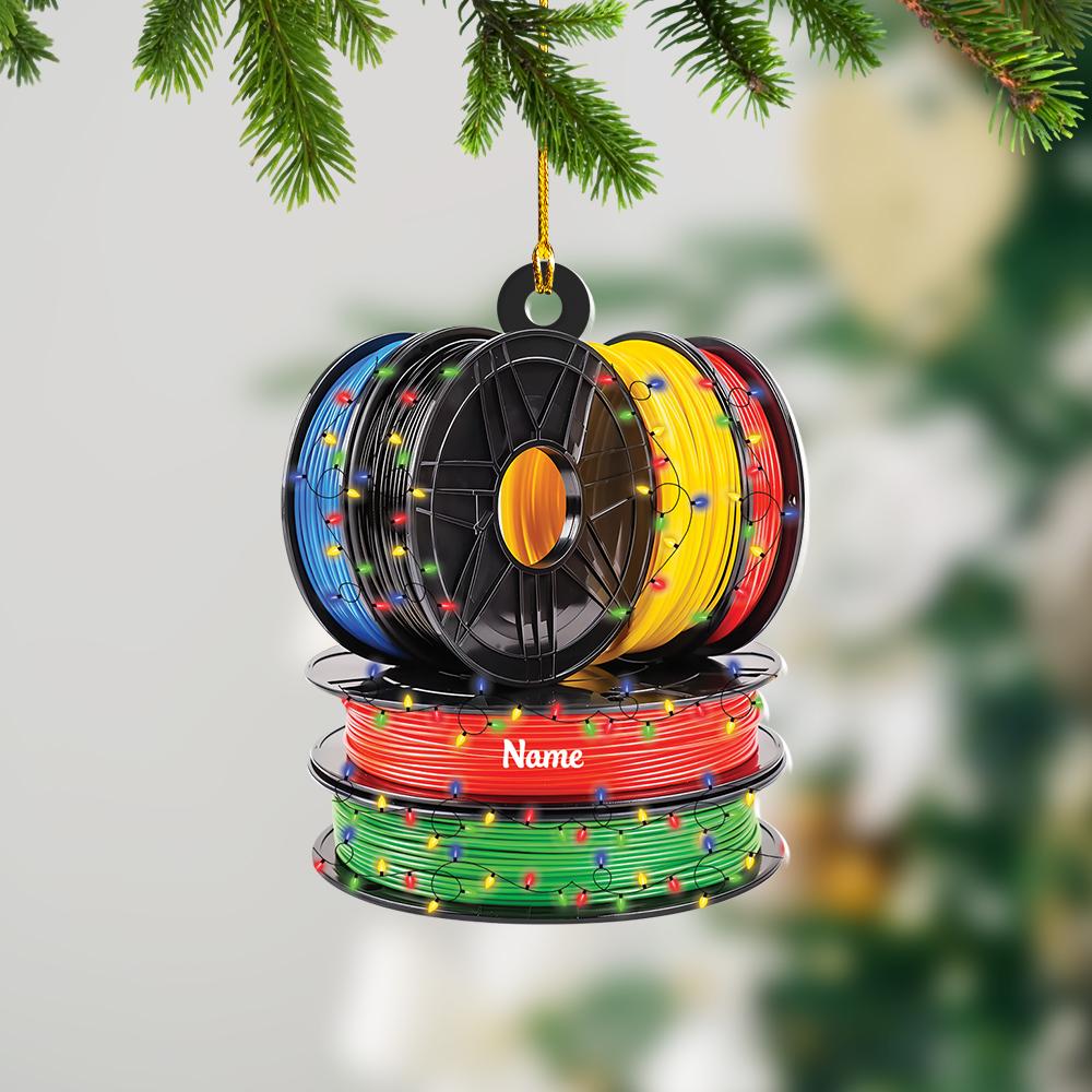 Discover Personalized Printer Filament Christmas Ornament,Printing Equipment Flat Ornament, Electronic Device Printing Ornament