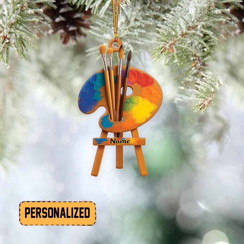 Discover Personalized Painting Christmas Ornament, Art Studio Ornament, Gifts for Art Teacher, Artist Gift, Painting Palette Ornament