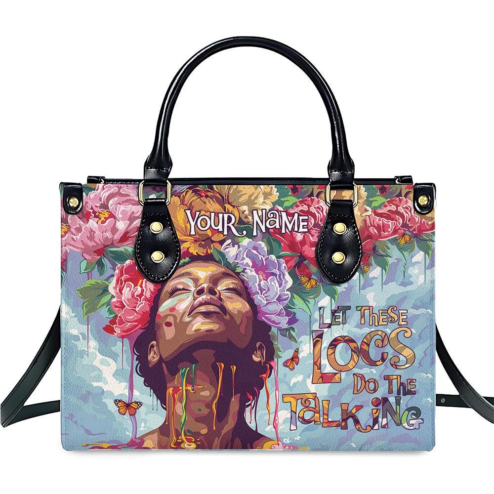 Discover Custom Leather Handbag For African American Women, Black Queen Let these Locs Do the Talking Bag, Religious Mothers Day Gift