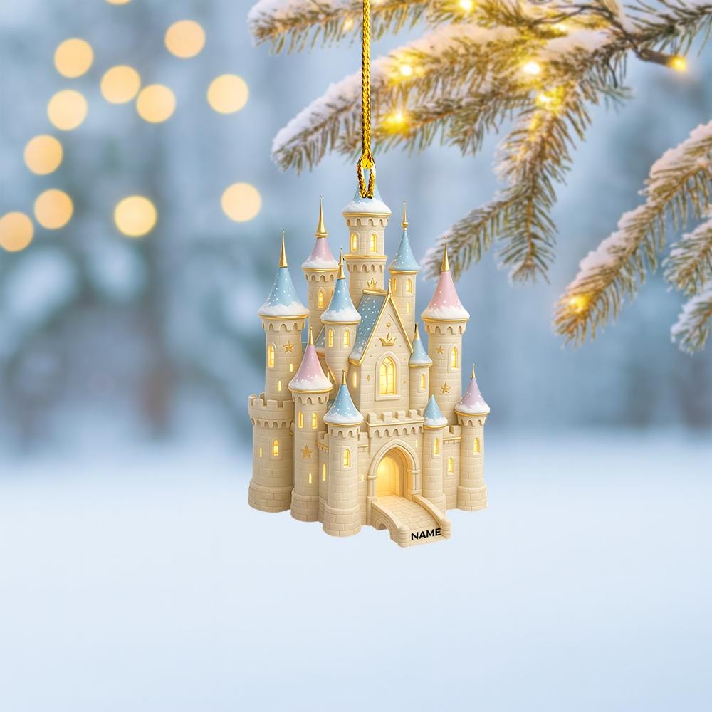 Discover Personalized Castle Christmas Ornament, Rustic Castle Ornament, Fairy Tale Lovers Ornament Gift, Princess Castle Ornament Decor