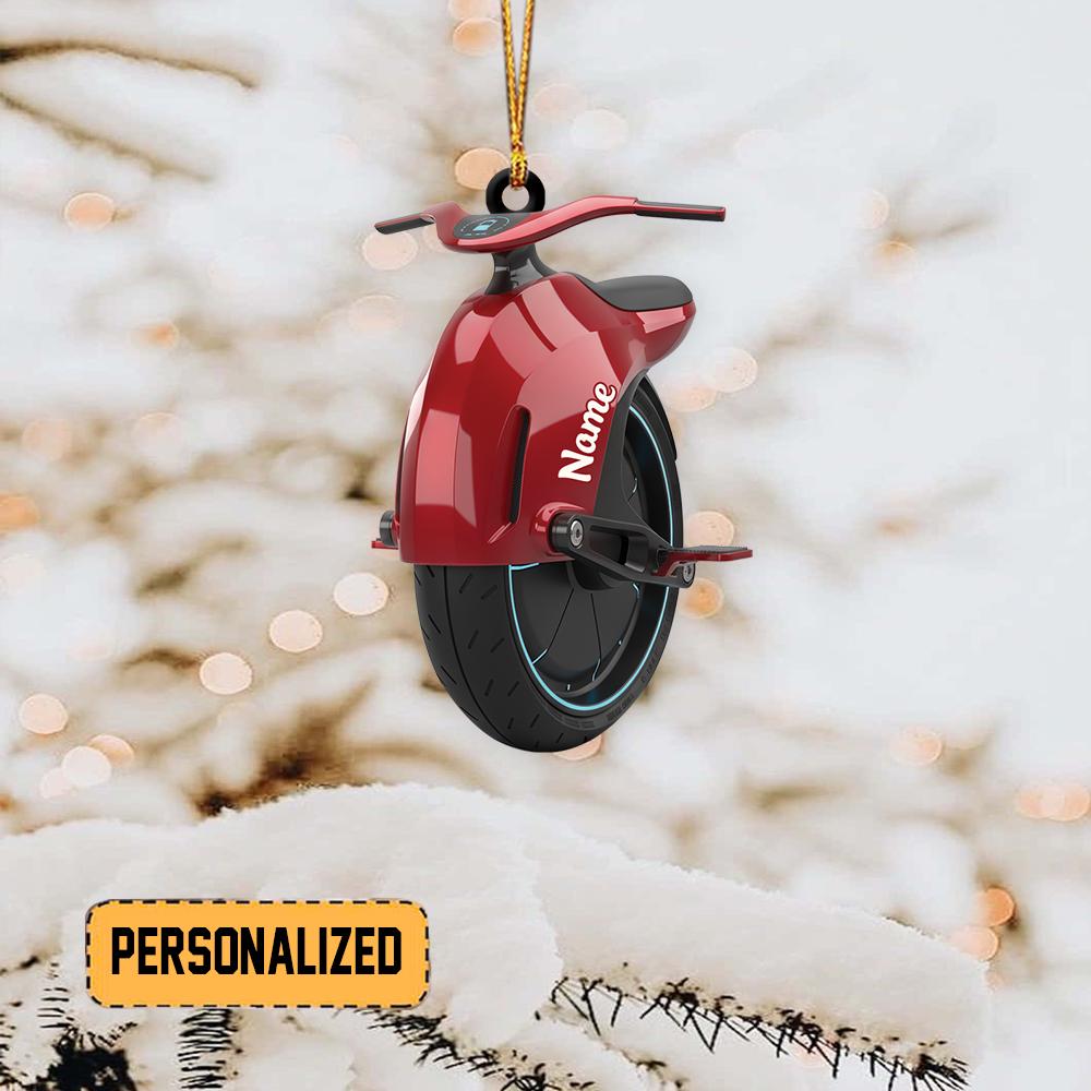 Discover Personalized Electric Unicycle Motorcycle Christmas Ornament, Electric Balance Bike Ornament, Transportation Vehicle Ornament