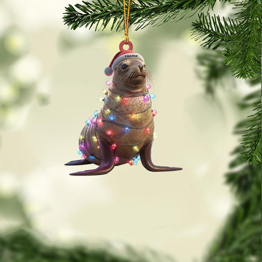 Discover Personalized Sea Lion Christmas Ornament, Sea Lion Christmas Light Hanging Decor, Gift For Animal Lovers, Xmas Decor