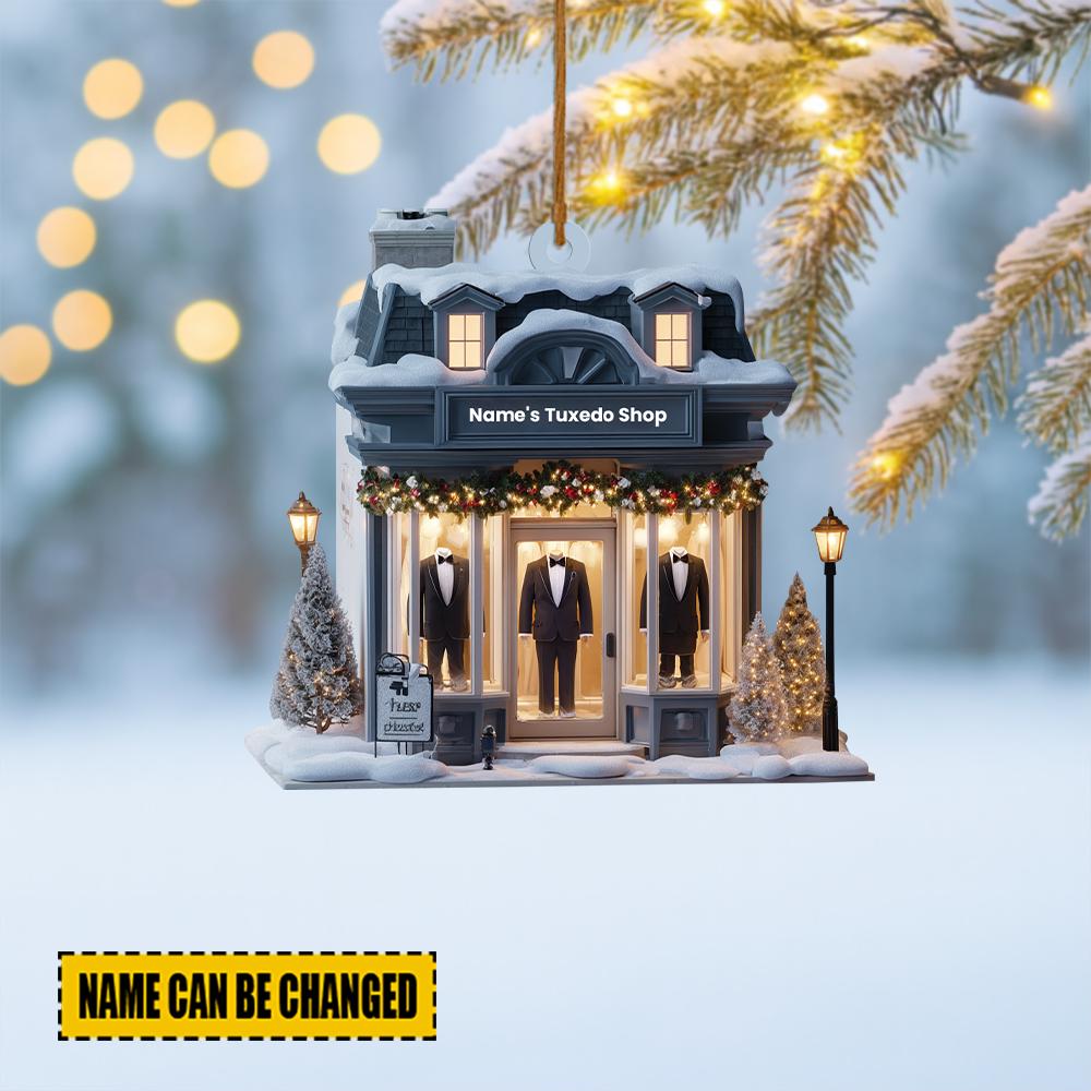 Discover Personalized Tuxedo Shop Christmas Ornament, Clothing Store Ornament, Fashion Shop Ornament Decor, Clothes Shop Ornament