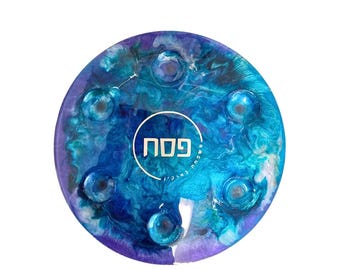 Gepersonaliseerde epoxyhars Pesach Seder bord met aangepast logo Pesach Kearah
