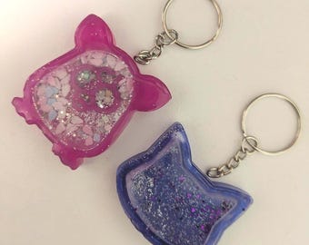 Aangepaste harsshaker-sleutelhanger: glitterbedels, handgemaakt tasaccessoire