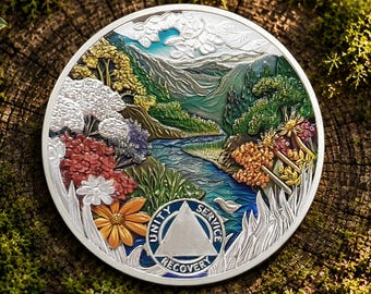 Pièce personnalisée AA de 1 à 65 ans, jeton de rétablissement de la série des Quatre Saisons, cadeau pour les Alcooliques Anonymes