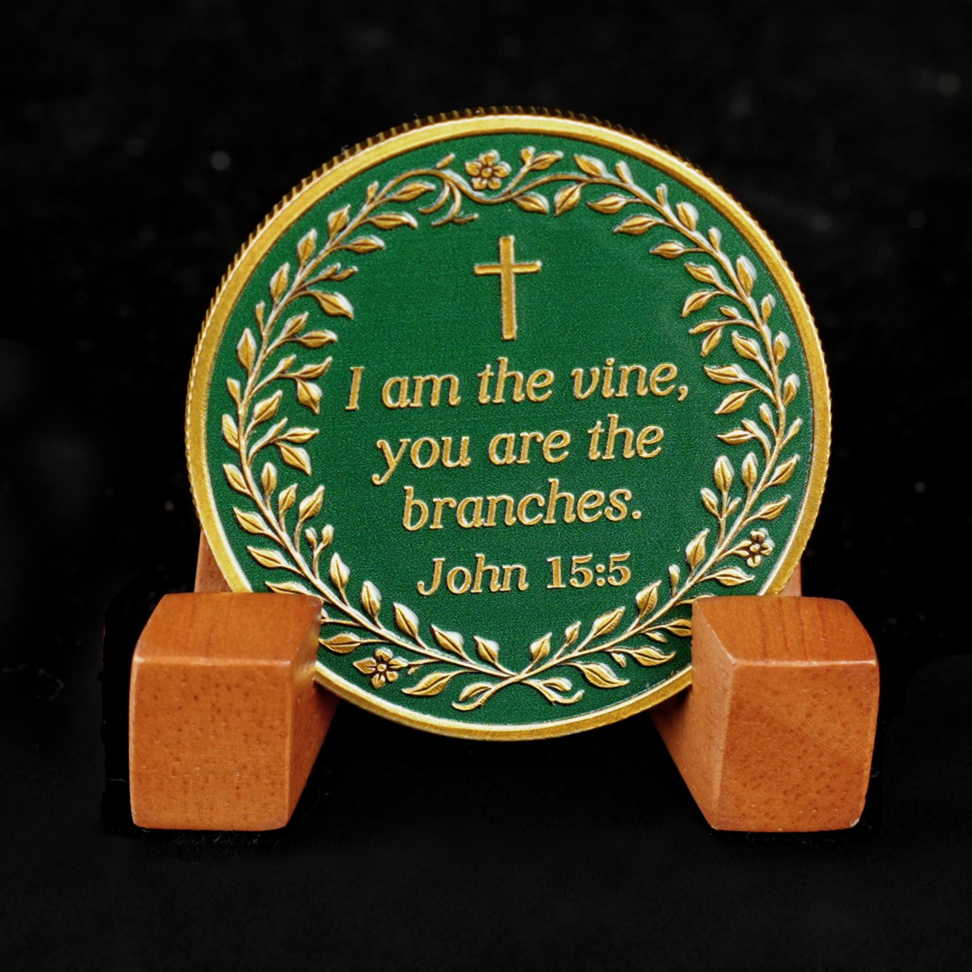 John 15:5 Bible Coin, Rooted in Christ Token Religious Gifts - Etsy