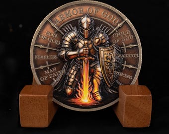 Moneda conmemorativa de la Armadura de Dios, símbolo bíblico del guerrero cristiano, regalo militar