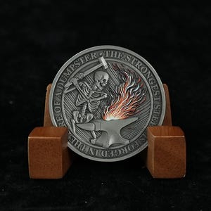 Allt är bra Dumpster Fire Challenge Coin, Smidd i eld Rolig EDC Kollega Gåva