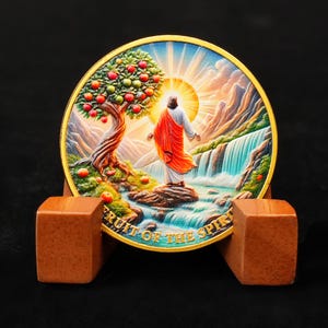 Funny Christian Coin Pocket Token for Prayer, Holy Spirit Fruit Lucky Commemorative Coin Bible Study Accessories Gift for Men Women Kids