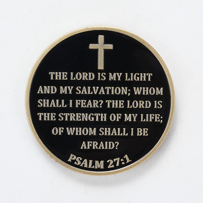 Bible Prayer Coin Psalm 27:1, the Dark Pendulum Religious Chip ...