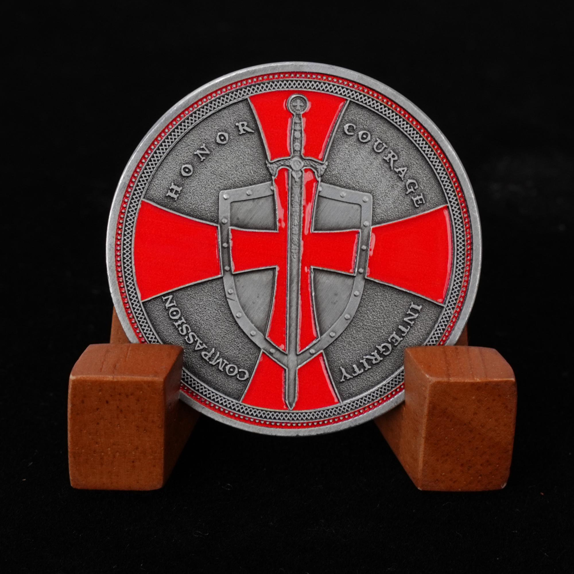 ナイトテンプル騎士団チャレンジコイン赤十字戦士宗教コイン。 Knights templar pin - Etsy 日本