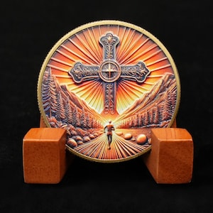 Christian Challenge Coin with Philippians 4 13,Pocket Cross Encouragement Chip Bible Collectible Coin Pastor Appreciation Gift for Men Women