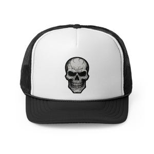 Skull Design Trucker Caps, Edgy Hats for Men and Women, Perfect Gift for Halloween, Trendy Accessories for Festivals