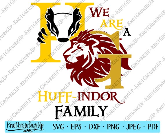 Download Huff Indor Family Hufflepuff And Gryffindor Svg Harry Potter Etsy