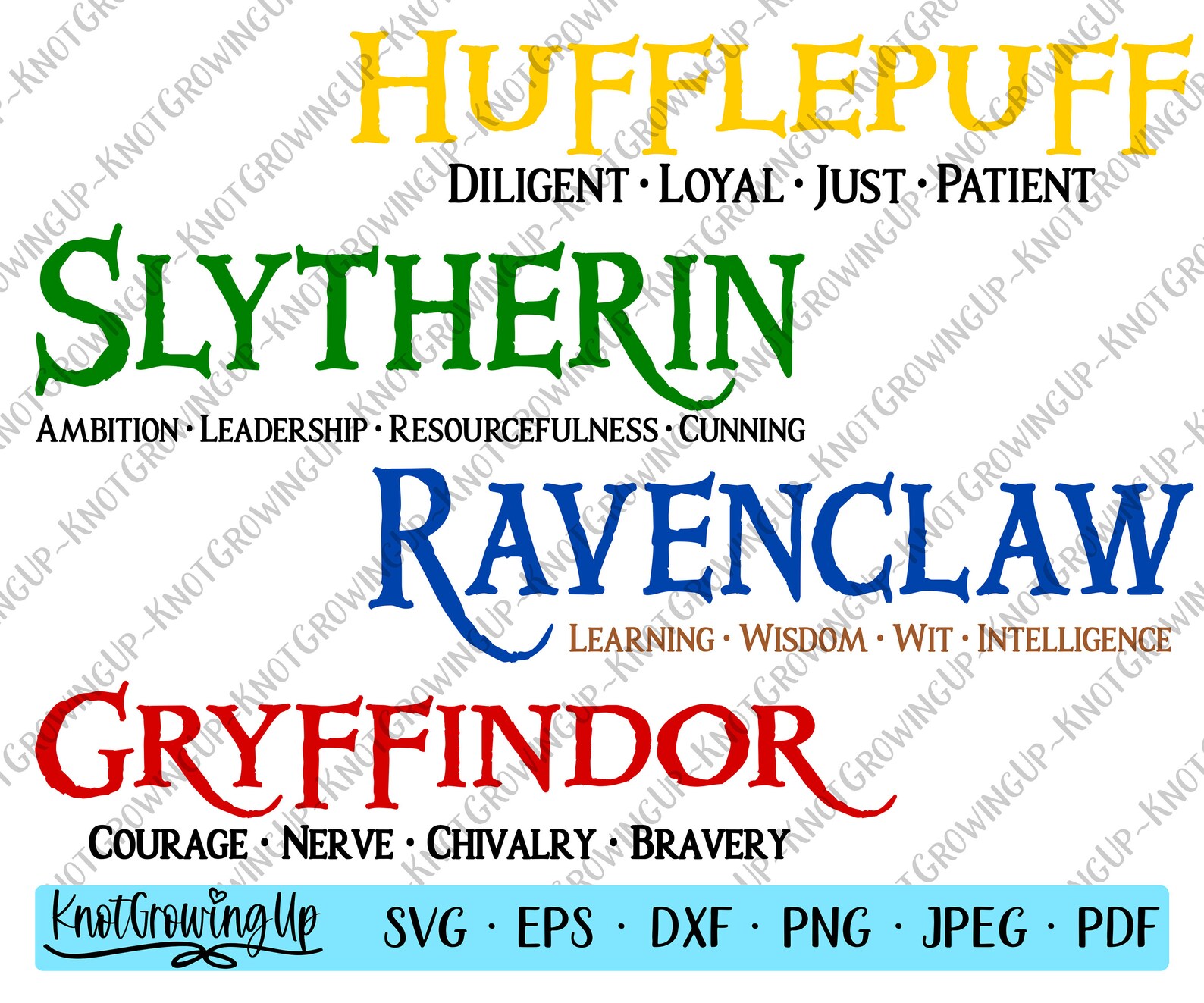Hogwarts House Values 2 Bundle Gryffindor Slytherin Ravenclaw Etsy
