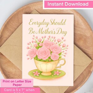 Mother&#39;s Day Card Printable,Mother&#39;s Day Card Printable, Mother&#39;s Day Card, Mother&#39;s Day Greeting Card, Floral, Printable, Digital, Download