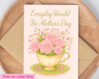 Mother's Day Card Printable,Mother's Day Card Printable, Mother's Day Card, Mother's Day Greeting Card, Floral, Printable, Digital, Download