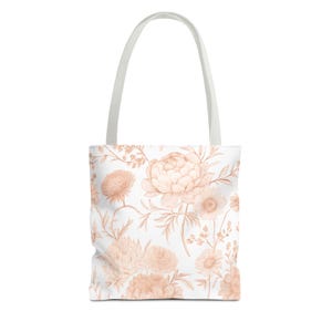 Blumendruck-Einkaufstasche, schicke Einkaufstasche, umweltfreundliche Tasche, Geschenk für sie, Strandtasche, rosa Blumentasche, Frühlings- / Sommerzubehör