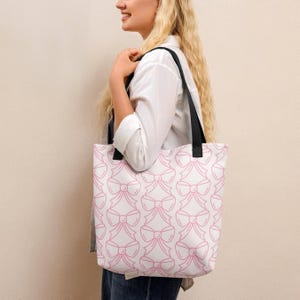 Rosa Schleife Einkaufstasche, Damentasche, süße Tragetasche für Sie, süße Tasche, rosa Damentasche