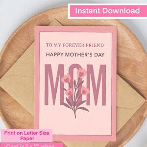 Mother&#39;s Day Card Printable,Mother&#39;s Day Card Printable, Mother&#39;s Day Card, Mother&#39;s Day Greeting Card, Floral, Printable, Digital, Download
