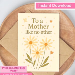 Mother&#39;s Day Card Printable,Mother&#39;s Day Card Printable, Mother&#39;s Day Card, Mother&#39;s Day Greeting Card, Floral, Printable, Digital, Download