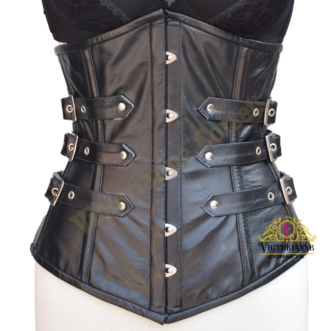 Bondage Leather Corset Underbust Gothic Corset W Buckle Straps bondage-leather-corset-underbust-gothic-corset-w-buckle-straps