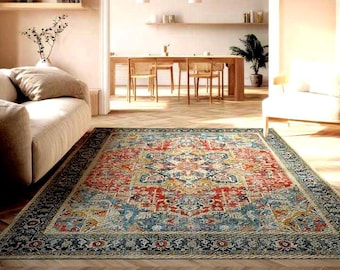 Alfombra de lana de Anatolia de aspecto antiguo tejida a mano: alfombra turca desgastada de diseño otomano, decoración del hogar boho, alfombra Kilim para sala de estar de área grande