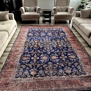 Rustikaler türkischer rutschfester Kelim-Teppich im Vintage-Look im osmanischen Design