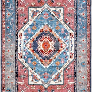traditional design Türkish rug - vintage design ottoman rug - traditional motif rug - victorian rug washable rug - bohemian and unique rug