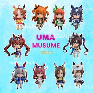 Uma Musume Pretty Derby 10 Stickers, Uma Musume Series 2 Stickers, Uma musume stickers, oguri cap, nendoroid, rice shower