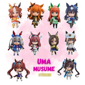Uma Musume Pretty Derby 10 Stickers, Uma Musume Series 2 Stickers, Uma musume stickers, oguri cap, nendoroid, rice shower