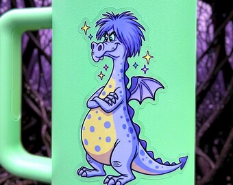 La espada y la piedra, pegatina de Madam Mim, dragón, vinilo de villano de Disney, calcomanía para coche, nostalgia, impermeable, botella de agua para portátil, transparente
