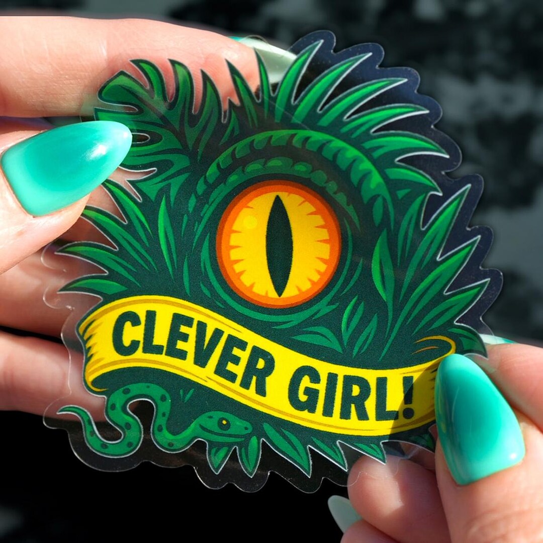 Sticker For Clever Clever Girl Transparent Waterproof Sticker- Nostalgia Decal for Laptop ...