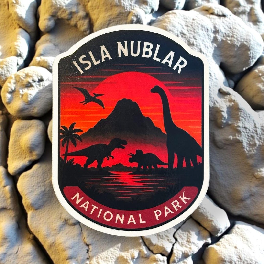 Isla Nublar National Park Transparent Sticker- Nostalgia Decal for ...