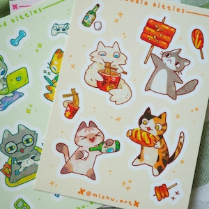 Cat Sticker Sheets – Choose Your Design or Bundle | Fruity Kitty + More | Cozy Kawaii Vinyl Stickers