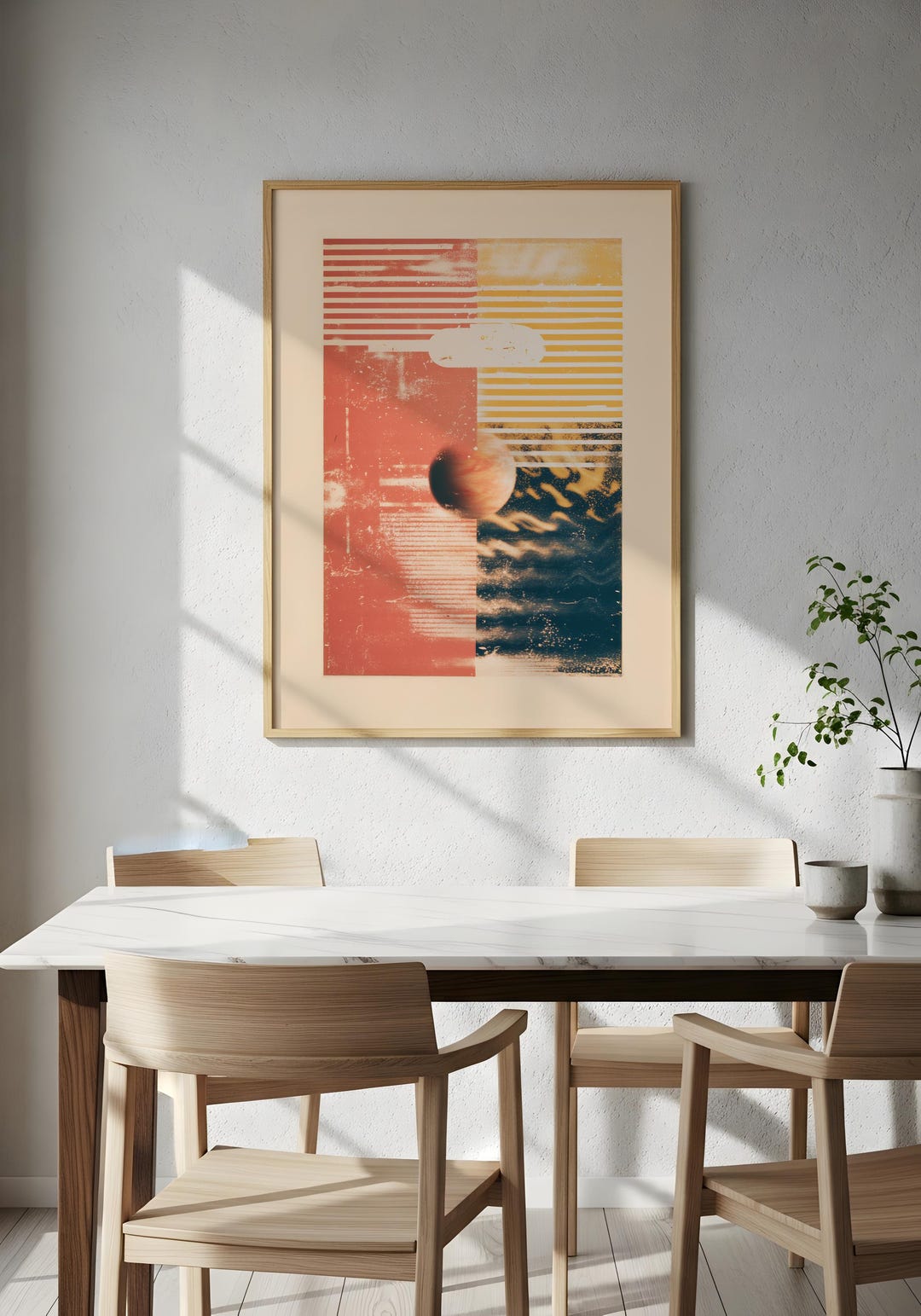 Abstract Retro Space Poster | Mid Century Style Planet Print | Vintage ...