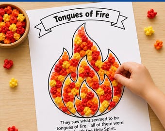 Manualidad de Pentecostés para niños | Actividad bíblica Lenguas de Fuego | Imprimible para la escuela dominical