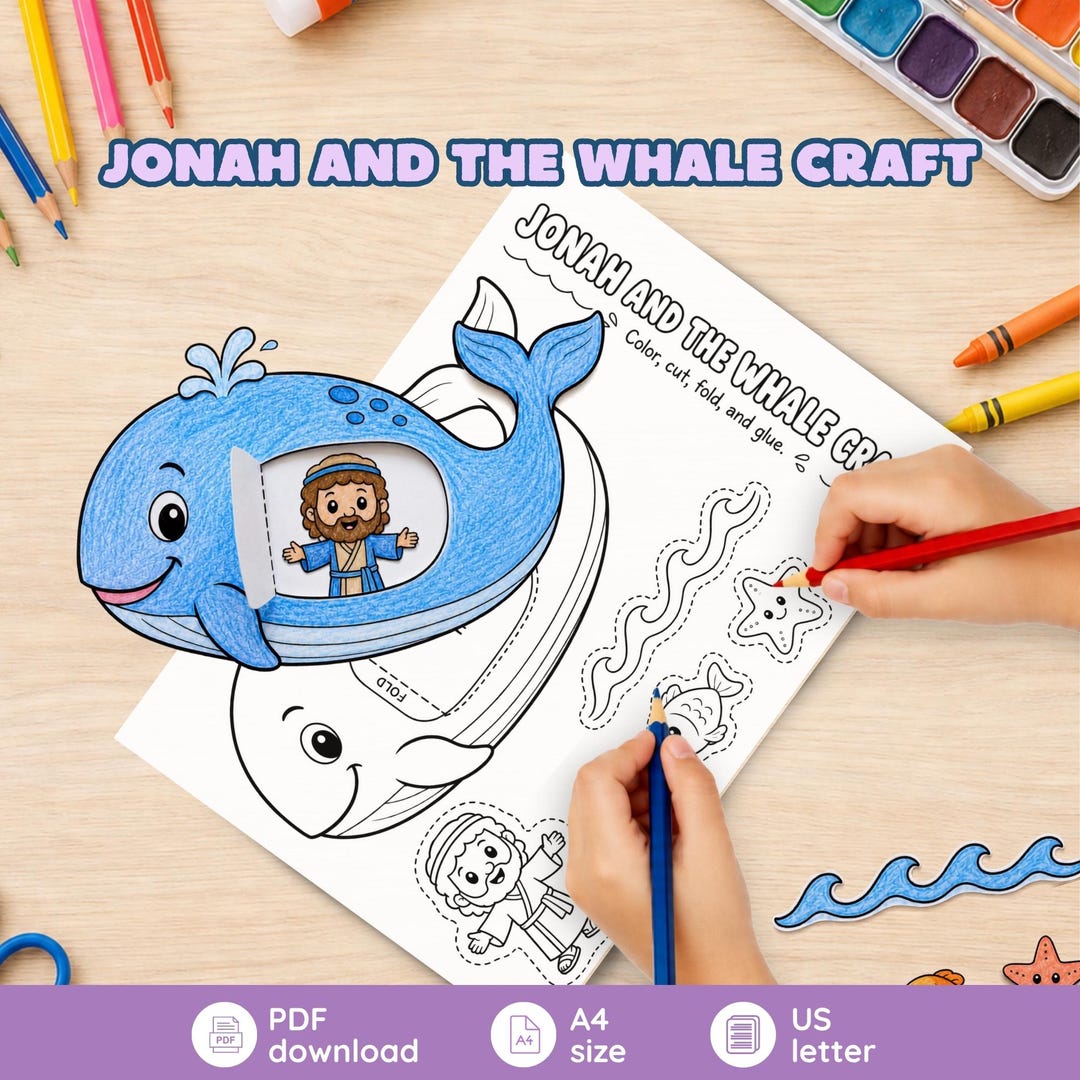 Jonah and the Whale Craft, Bible Craft for Kids, Sunday School ...