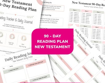 Bibelstudienführer zum Ausdrucken | Bibellesetagebuch zum Ausdrucken | 90-Tage-Leseplan für das Neue Testament