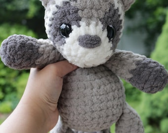 MADE TO ORDER Riggs the Raccoon - Amigurumi Plushie - Soft Blanket Yarn
