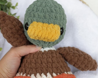 READY TO SHIP Crochet Mallard Duck Plushie/Stuffie - Soft Blanket Yarn