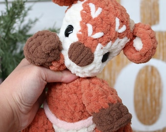 SOFORT LIEFERBAR Handgemachtes gehäkeltes Mini Rehkitz Plüschtier - Weiches Decken-Garn