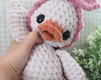 READY TO SHIP Handmade Crochet Duck Plushie - Soft Blanket Yarn