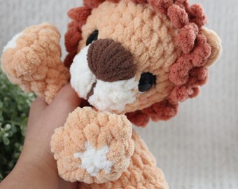 READY TO SHIP Handmade Crochet Lion Snuggler - Soft Blanket Yarn