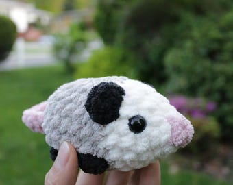 Crochet Mini Opposum - Stuffed Possum - Amigurumi Plushie - Soft Blanket Yarn